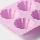 Форма для выпечки Доляна «Сладости. Пудинг», силикон, 29.5×17.5 см, 6 ячеек (7.7×3 см), сиреневая - Фото 5