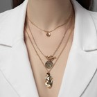 Кулон «Цепь» монетка и тоггл, цвет золото, 65 см 5293546