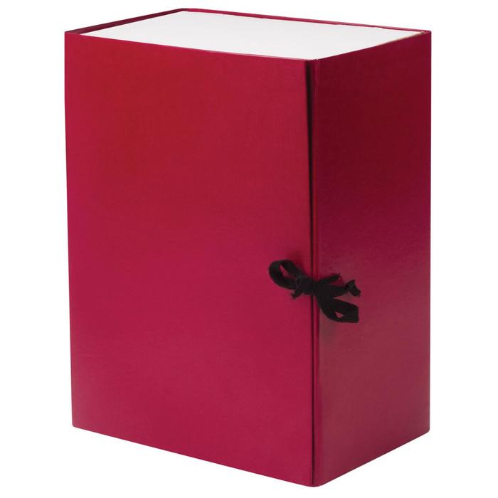 Короб архивный с завязками А4 Calligrata, 150 мм, бумвинил, до 1400 листов, бордовый - Фото 1