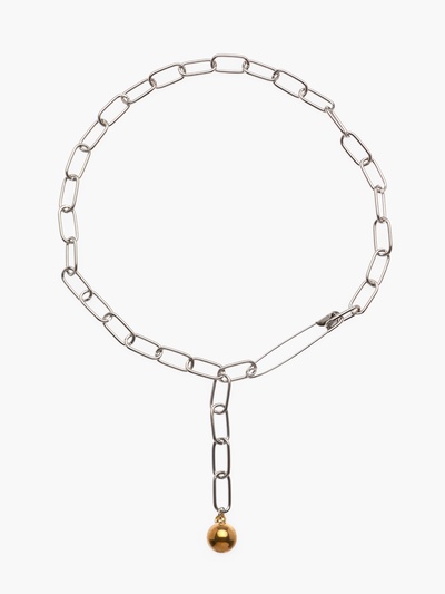 Кулон «Цепь» булавка с плетением, цвет серебро, L=45 см