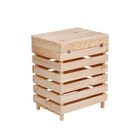Ящик для овощей и фруктов, 30 × 40 × 50 см, деревянный, с крышкой - Фото 4