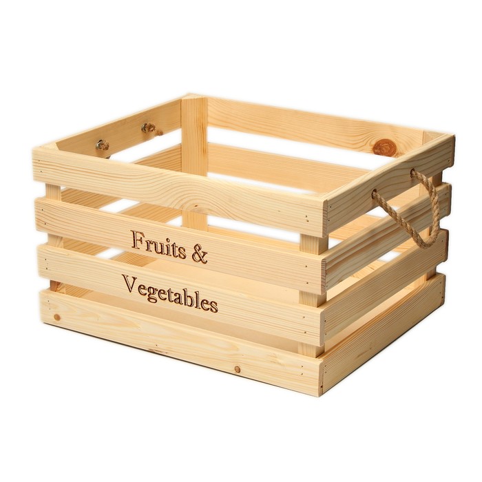 Ящик для овощей и фруктов, 40 × 33 × 23 см, деревянный