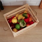 Ящик для овощей и фруктов, 35 × 28 × 21 см, деревянный - Фото 7
