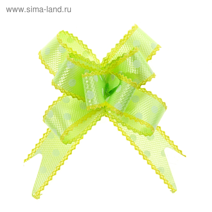 Бант-бабочка №2,3 "Горох", цвет зелёный - Фото 1