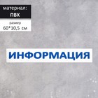 Табличка "Информация" 60*10,5см, самоклеющаяся основа, цвет бело-синий - Фото 1
