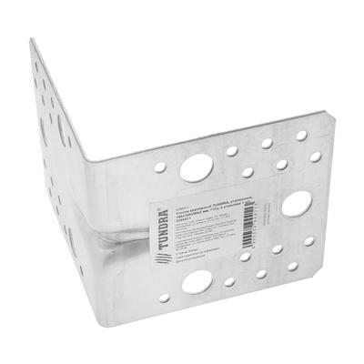 Уголок крепёжный ТУНДРА krep, усиленный, 105×105×90×2 мм, ГОЦ, в упаковке 1 шт.