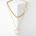 Кулон «Цепь» контур круга, цвет белый в золоте, L=53 см - фото 24474405