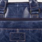 Сумка мужская, отдел на молнии, 3 наружных кармана, длинный ремень, цвет синий - Фото 3