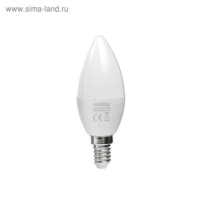 УЦЕНКА Лампа светодиодная Smartbuy, C37, Е14, 9.5 Вт, 6000 К, холодный белый свет - Фото 1