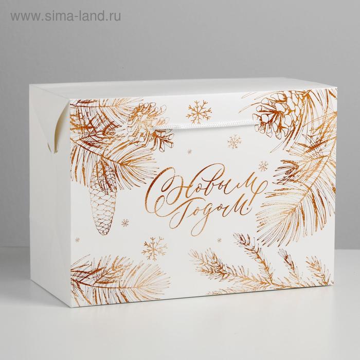 Пакет-коробка «С Новым годом», 28 × 20 × 13 см