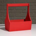 Кашпо деревянное "Виллиан Лонг", с ручкой, красный, 25×12,5×10(28) см - Фото 2