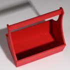 Кашпо деревянное "Виллиан Лонг", с ручкой, красный, 25×12,5×10(28) см - Фото 3