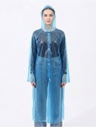 Дождевик - плащ, взрослый, размер 48-50, полиэтилен 100 г, синий - Фото 2