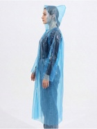 Дождевик - плащ, взрослый, размер 48-50, полиэтилен 100 г, синий - Фото 3