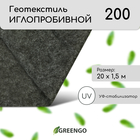 Геотекстиль иглопробивной, 20 × 1,5 м, плотность 200 г/м², с УФ-стабилизатором, чёрный, Greengo - фото 3010843