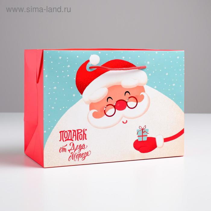 Пакет-коробка «Дед мороз», 28 х 20 х 13 см, Новый год