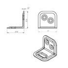 Уголок крепежный ТУНДРА krep, с корректирующим отверстием, оцинкованный, в упаковке 1 шт. - фото 48336203