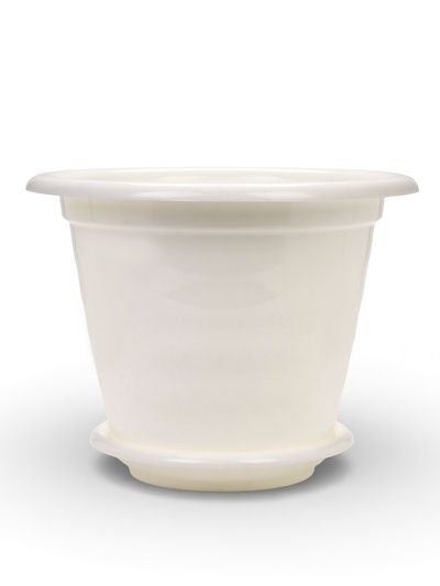 Горшок для цветов с поддоном «Виола», 16 л, пластиковый, белый