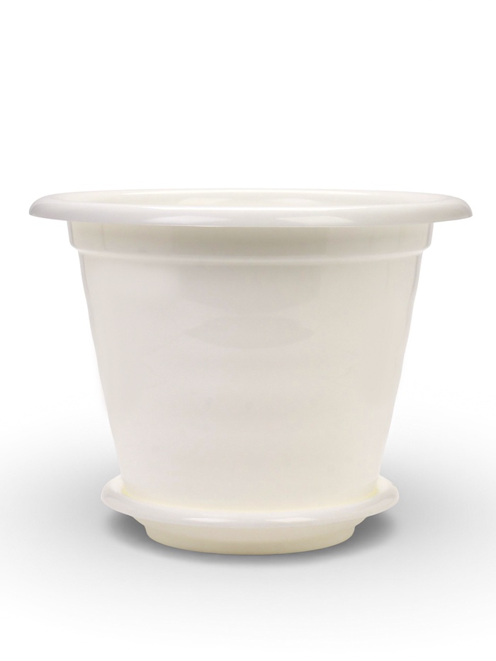 Горшок для цветов с поддоном «Виола», 16 л, пластиковый, белый - Фото 1
