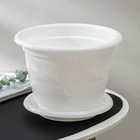 Горшок для цветов с поддоном «Виола», 5 л, пластиковый, белый - Фото 2