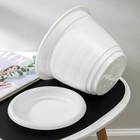 Горшок для цветов с поддоном «Виола», 5 л, пластиковый, белый - Фото 4