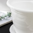 Горшок для цветов с поддоном «Виола», 5 л, пластиковый, белый - Фото 5