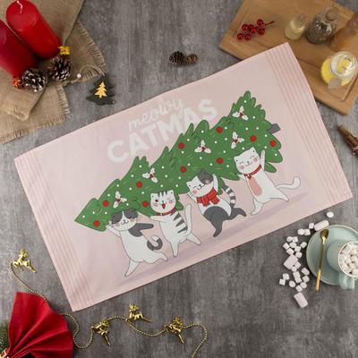Полотенце "Этель" Meowy Catmas 40х73 см, 100% хл, саржа 190 гр/м2