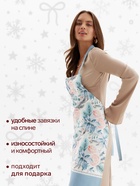 Фартук новогодний «Этель» Christmas flowers 60×70 см, 100% хл, саржа 190 г/м² - Фото 3