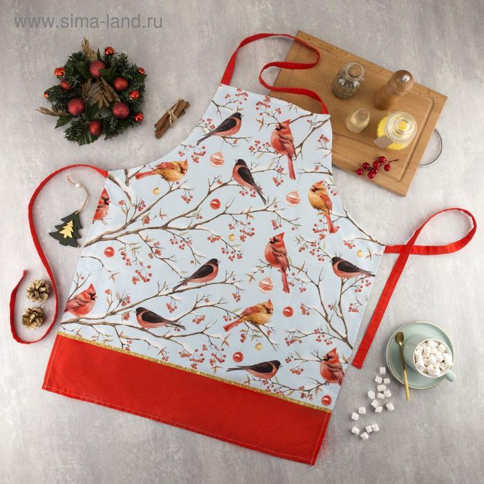 Фартук «Этель» Winter birds, 60×70 см, 100% хлопок, саржа 190 г/м² - Фото 1