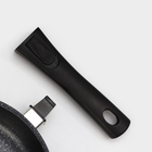 Сковорода, d=22 см, съёмная ручка, антипригарное покрытие, цвет тёмный мрамор - фото 24234168