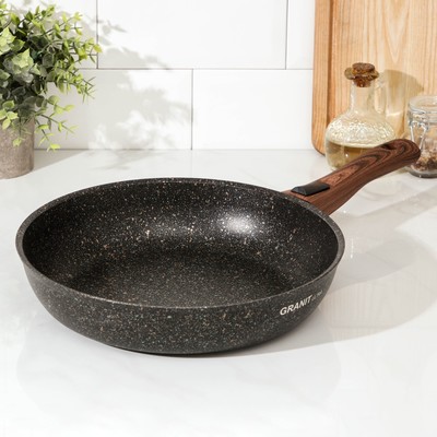 Сковорода KUKMARA Granit ultra original, d=28 см, съёмная ручка, антипригарное покрытие, алюминий, чёрная