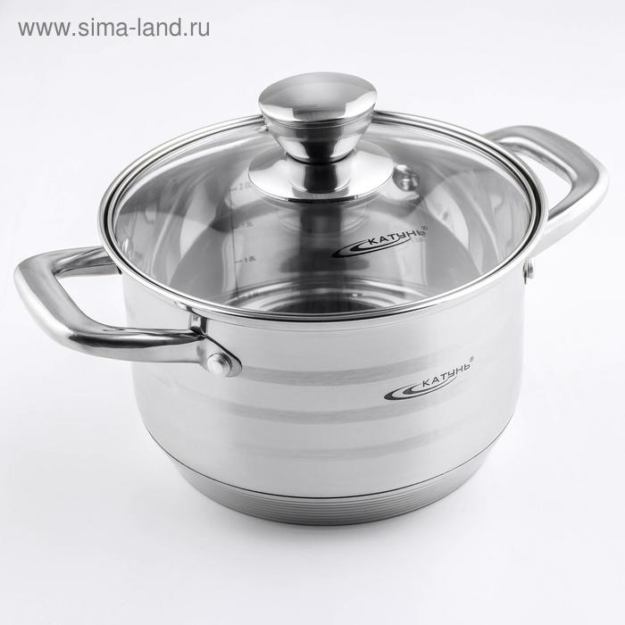 Кастрюля Катунь «Элис», 2.5 л, d=18 см, капсульное дно, индукция, нержавеющая сталь, AISI - 201 - Фото 1