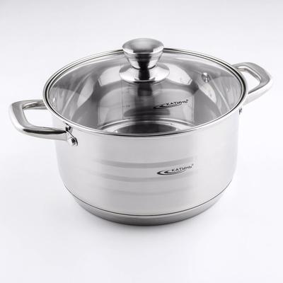 Кастрюля Катунь «Элис», 5.5 л, d=24 см, капсульное дно, индукция, нержавеющая сталь