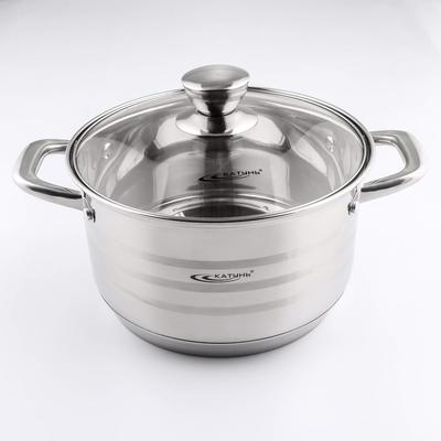 Кастрюля Катунь «Элис», 4.5 л, d=22 см, капсульное дно, индукция, нержавеющая сталь