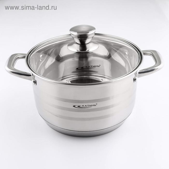 Кастрюля Катунь «Элис», 4.5 л, d=22 см, капсульное дно, индукция, нержавеющая сталь - Фото 1