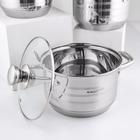 Набор кастрюль Катунь «Элис», 3 шт.: 1.8 л, 2.5 л, 3.5 л, индукция, нержавеющая сталь, AISI - 201 - Фото 3