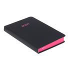 Ежедневник датированный 2021, B6, 176 листов Duo, обложка искусственная кожа, термотиснение, шелкография, 2 ляссе, блок 70 г/м2, чёрный/малиновый - Фото 2