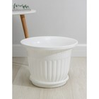 Горшок для цветов с поддоном «Лозанна», 17 л, d=41 см, пластиковый, белый - Фото 1