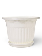 Горшок для цветов с поддоном «Лозанна», 17 л, d=41 см, пластиковый, белый - Фото 1