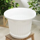 Горшок для цветов с поддоном «Лозанна», 25 л, пластиковый, белый - Фото 3