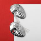 Серьги металл «Лица» слёзы, цвет серебро - Фото 1