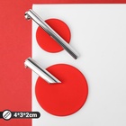 Серьги ассорти «Арт» линии, цвет красный в серебре - Фото 5