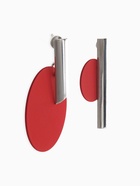 Серьги ассорти «Арт», линии, красные в серебре - Фото 3