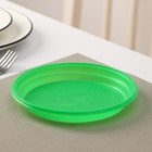 Тарелка одноразовая десертная, d=16,5 см, цвет зелёный - фото 318377089