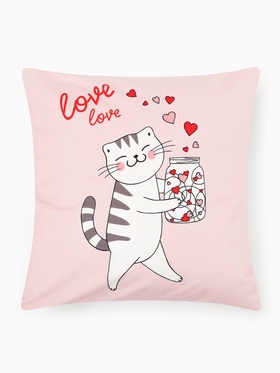 Наволочка декоративная «Этель. Cats love», 40×40 см, велюр