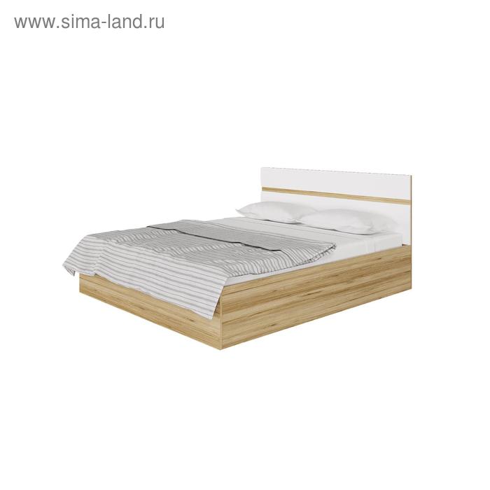Кровать «Ненси», 1400 × 2000, МДФ, основание с ПМ, цвет дуб золотой/белый глянец