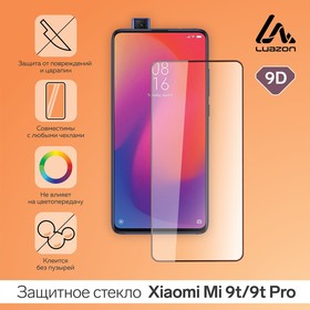 Защитное стекло 9D LuazON для Xiaomi Mi 9t/9t Pro, полный клей, 0.33 мм, 9Н, черное 5084179