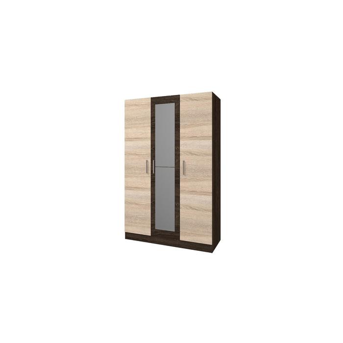 Шкаф 3х створчатый с зеркалом «Леси», 120х46,6х190 см, цвет кантербери/сонома