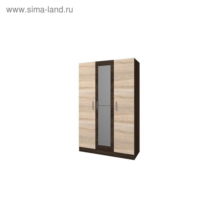 Шкаф 3х створчатый с зеркалом «Леси», 120х46,6х190 см, цвет кантербери/сонома - Фото 1