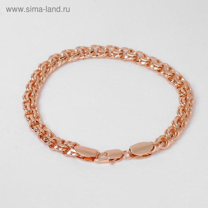 Браслет металл «Цепь» плетение бисмарк, продолговатый карабин, цвет золото, ширина 7 мм, L=22 см - Фото 1